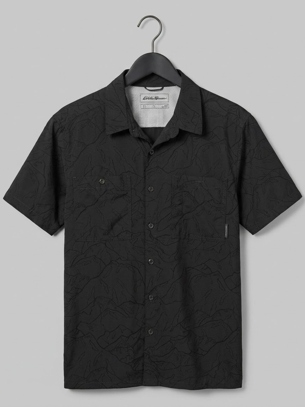 Eddie Bauer Mens Black Trail Hiking Shirt Size Medium